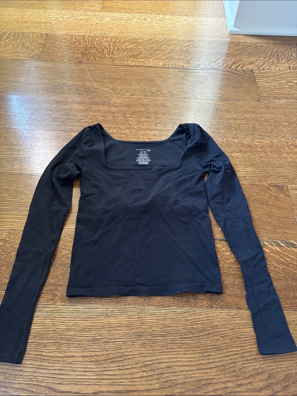 Intimately by Free People Black Long-Sleeve Square Neck top